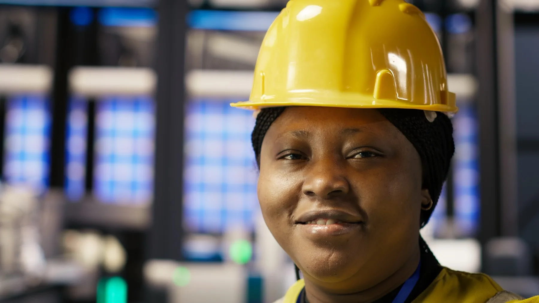 Industrial worker checking equipment calibration in a production facility