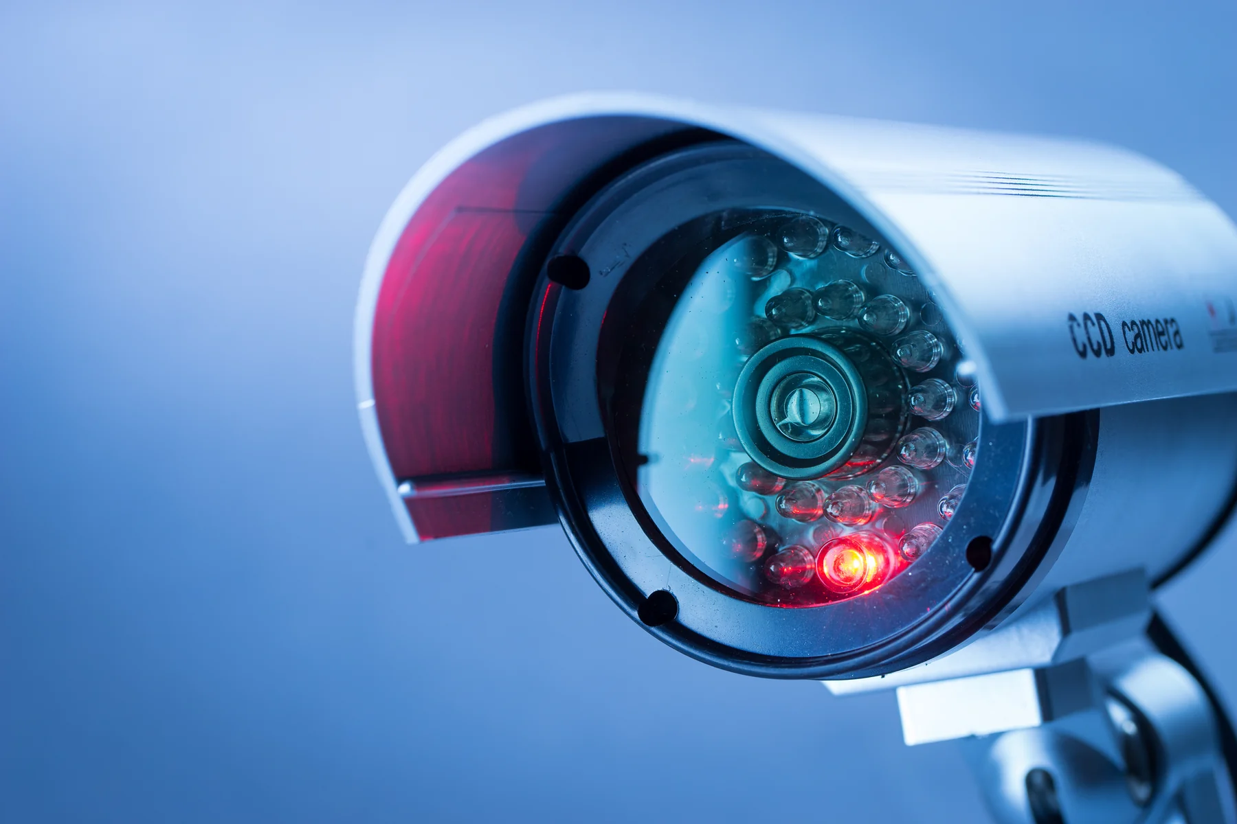 CCTV camera mounted on an office building